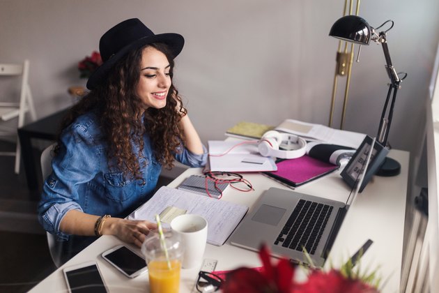 Freelancer during the work in home office