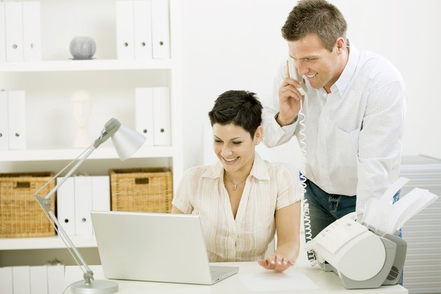 Couple working at home