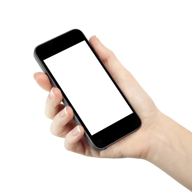 isolated woman hand holding the phone