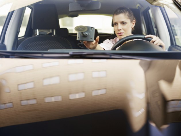 woman using global positioning system