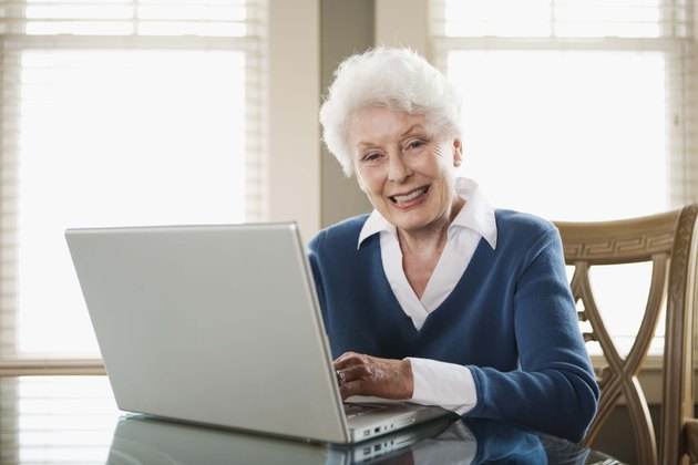 Woman using laptop