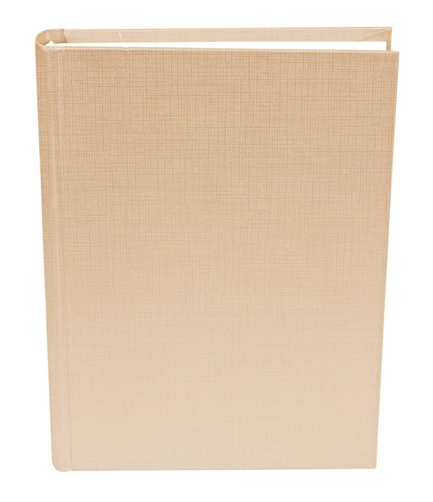 Beige book standing isolated