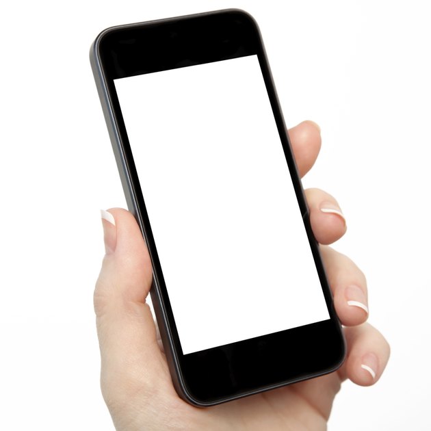 isolated woman hand holding the phone