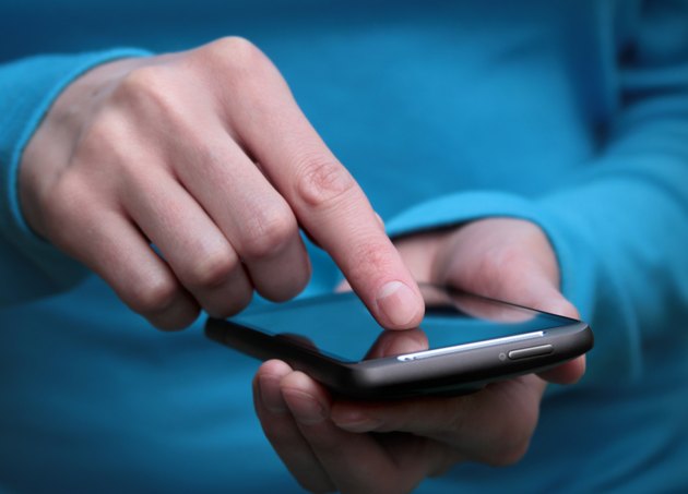 working with smartphone