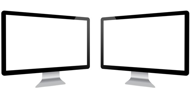 Two monitors productivity concept
