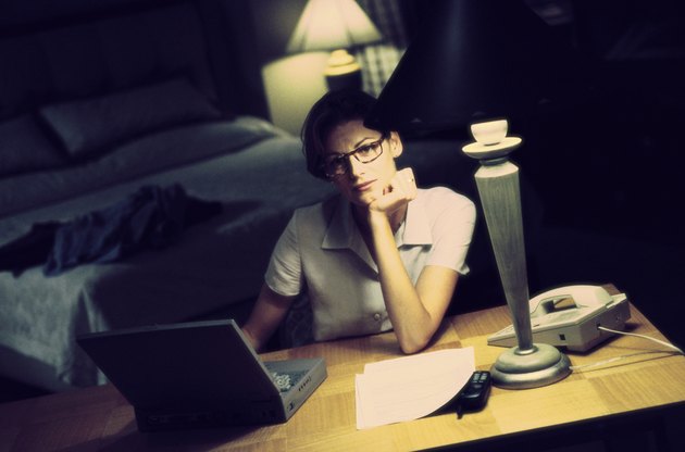 Young businesswoman using a laptop