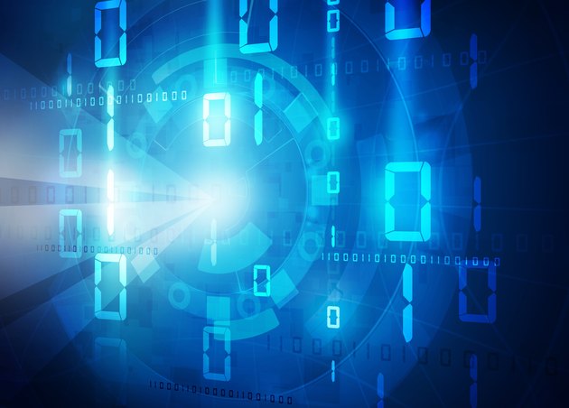 binary data blue background
