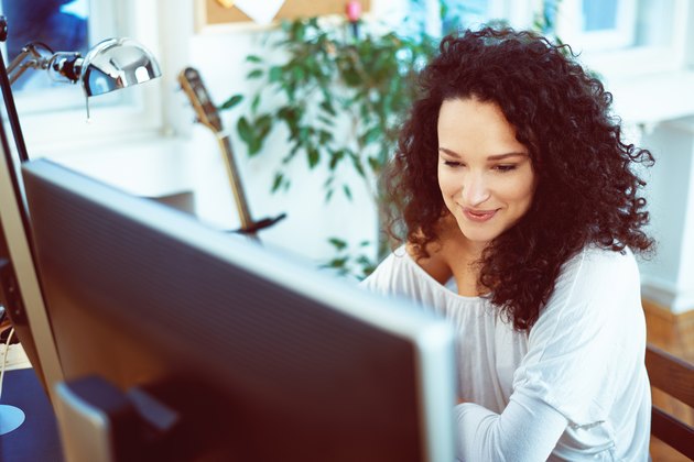 Woman working at home