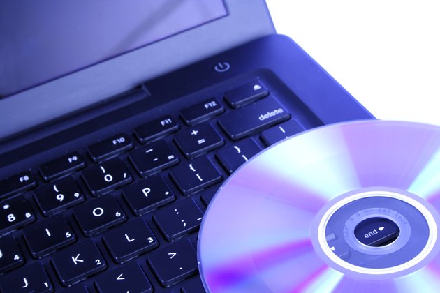Close up shot of a disc on a keyboard