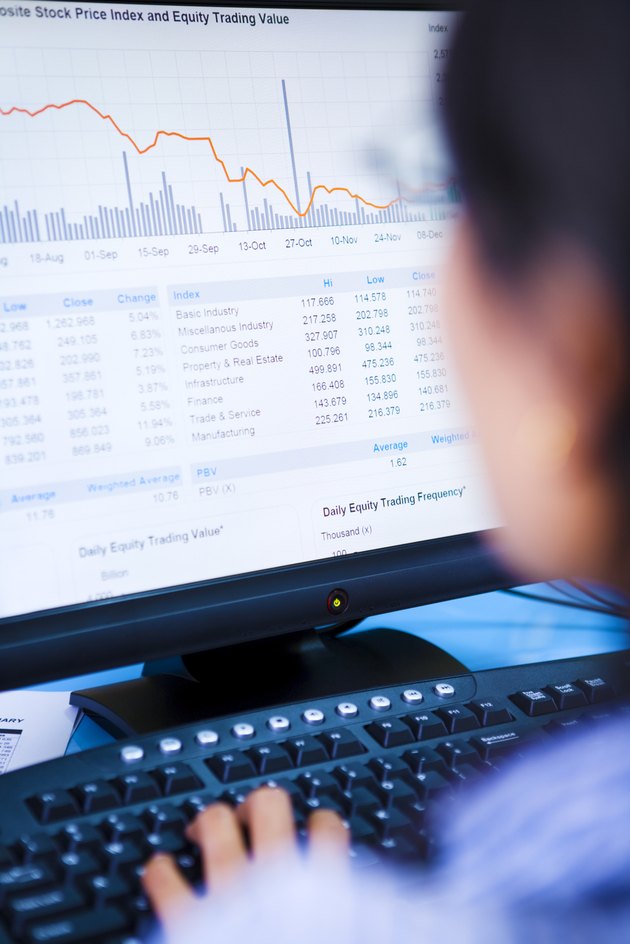 Broker examining stock drop
