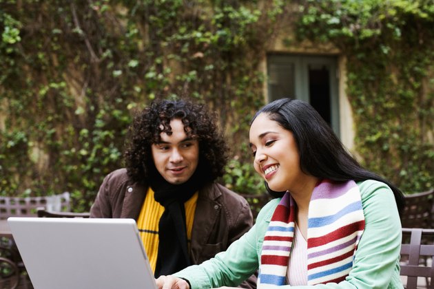 Young woman using laptop