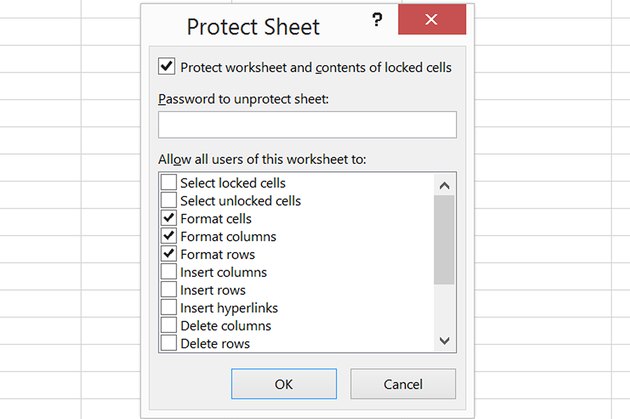 how to create a locked excel spreadsheet