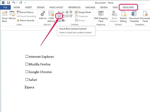 How To Create A Check Box In Ms Word