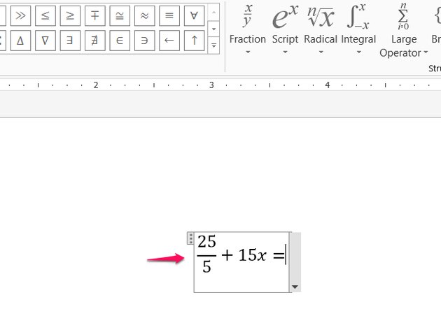 word insert subscript into fraction