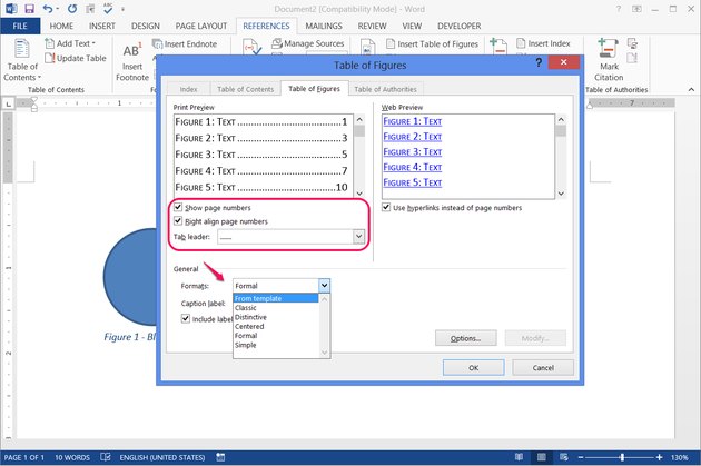 how to insert a table in word when numbers are already set