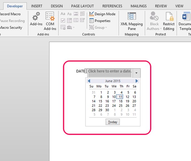 insert a calendar in word for mac