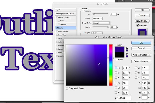 how to outline text in photoshop