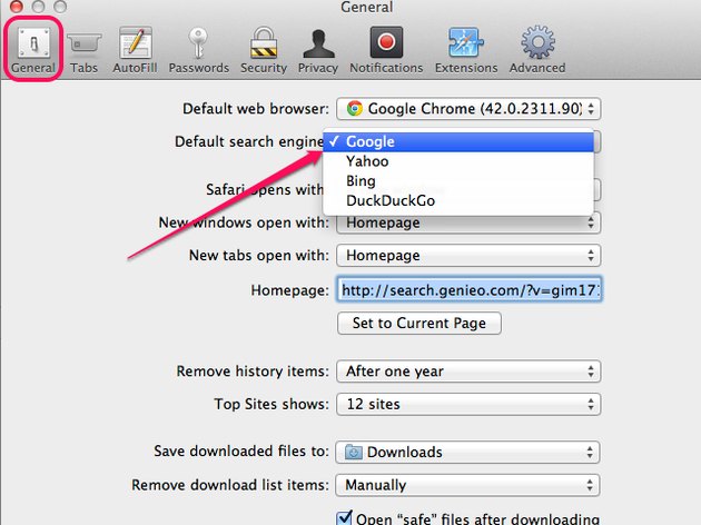 Change Search Engine To Google.com In Safari