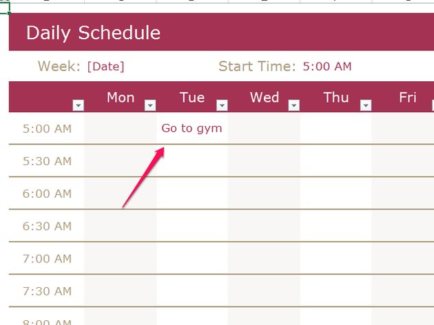 How to Create a Weekly 24 Hour Calendar With Excel | Techwalla