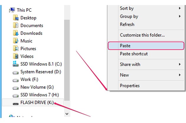 windows onto usb