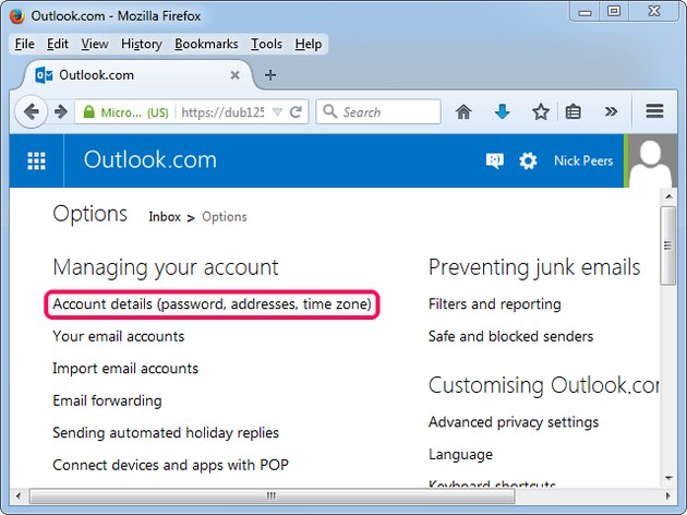 how to reset hotmail email settings