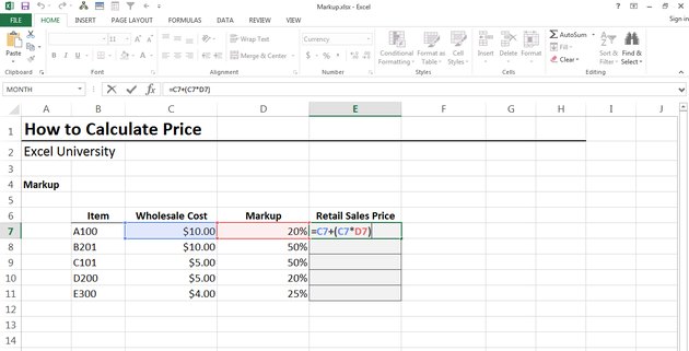 How to Calculate Markup in Excel  Techwalla