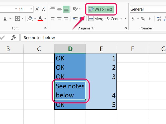excel adjust cell to fit text