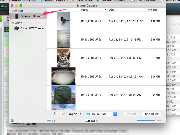how to sync iphone photos to imac