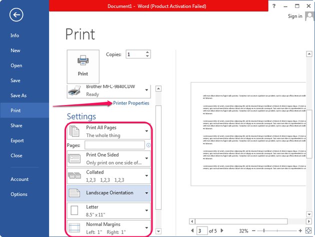 how to change page layout in word to single