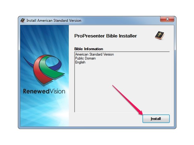 how to import bible in propresenter