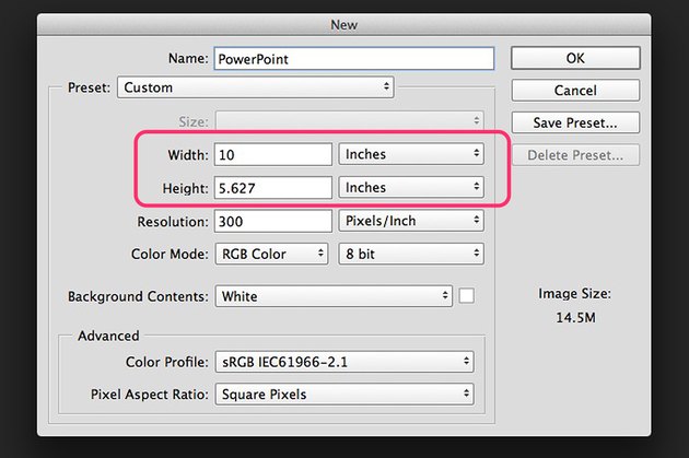 What Is The Size Of A Powerpoint Slide In Photoshop