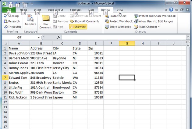 excel address directory template