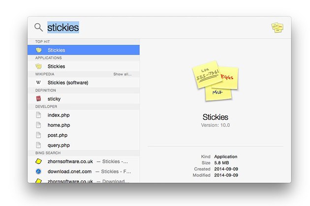mac sticky note on desktop
