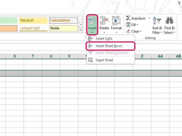 Sheet rows