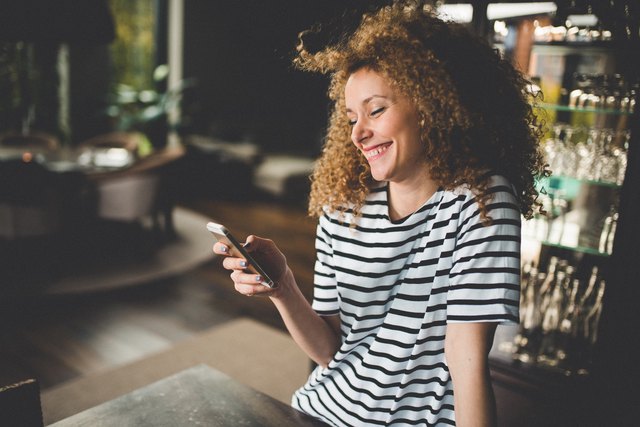 Laughing and texting