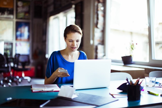 Young Female working in a Office