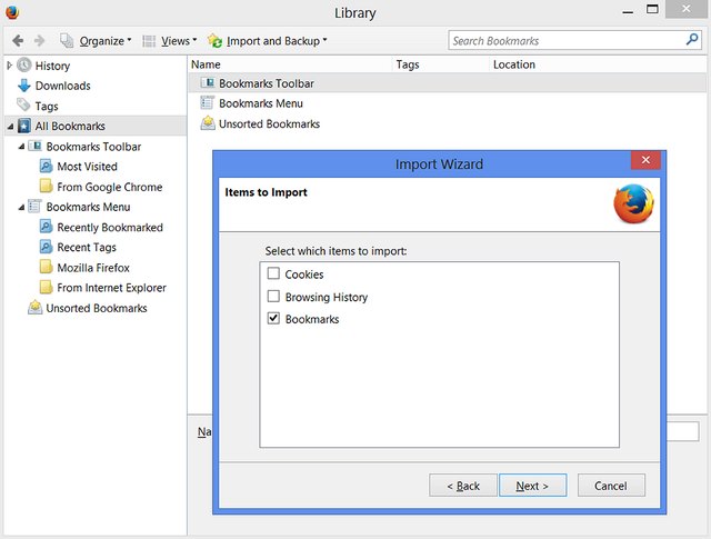 import bookmarks firefox