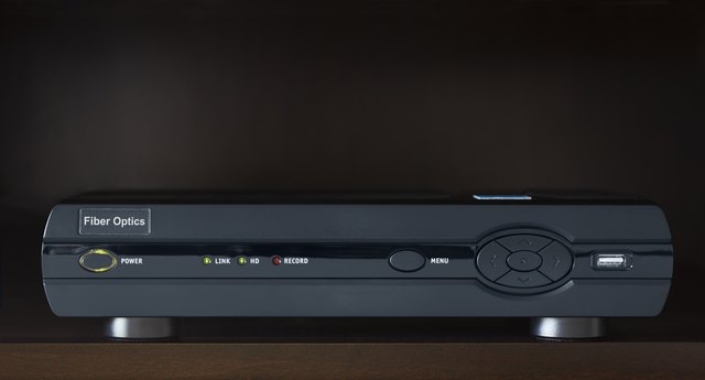 Front View of Fiber Optic Cable TV Set-Top Box