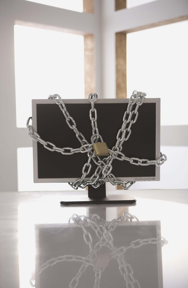 Chains on computer monitor