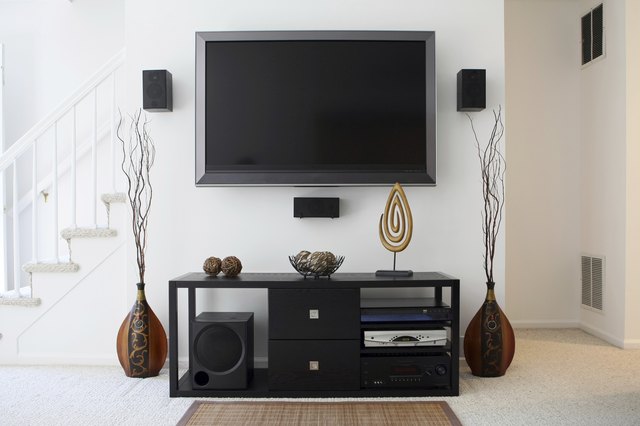 Home Theater System with Widescreen HDTV in Modern Living Room