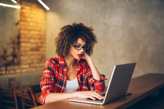 Woman working at laptop