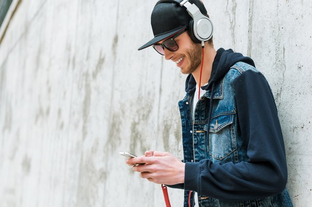 Enjoying his favorite music.