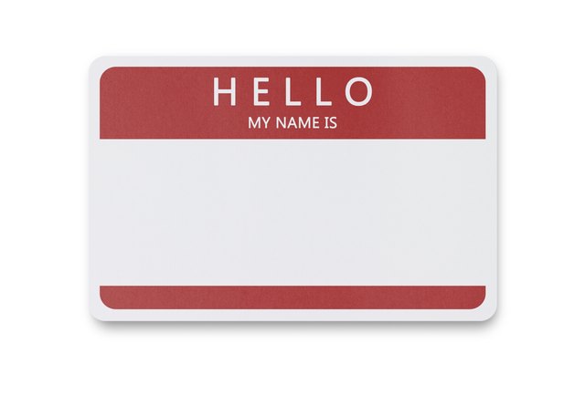 Blank name tag