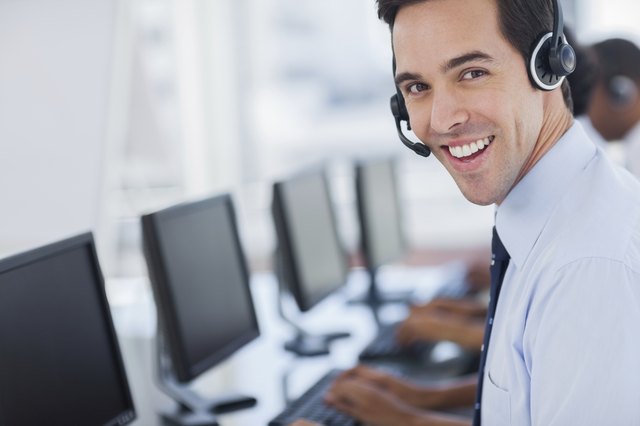 Focus on a joyful call centre agent
