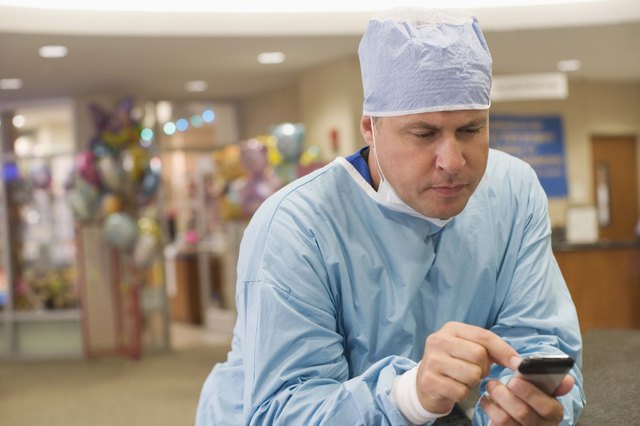 Doctor with smartphone