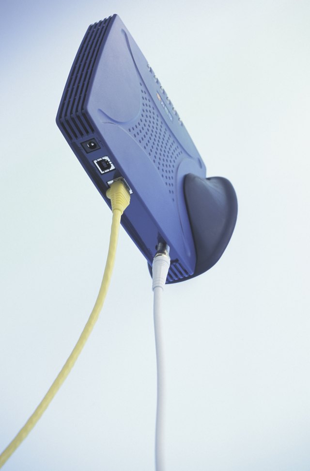 Computer cables connecting to server