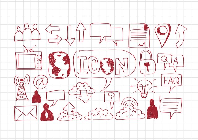 Hand doodle Business icon set idea design