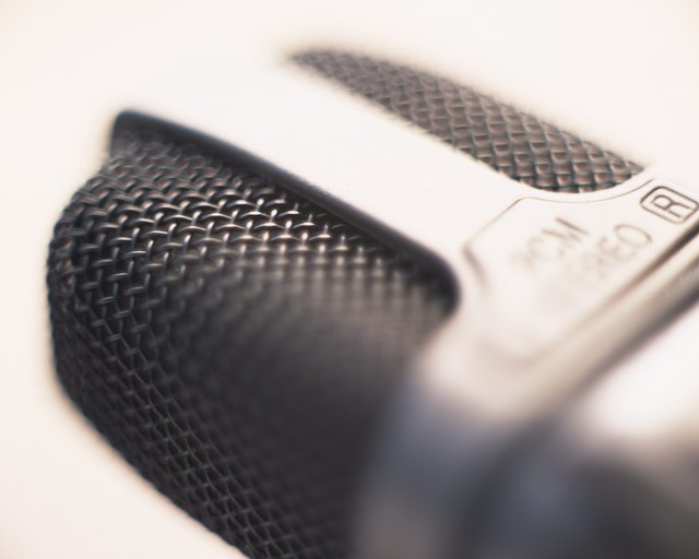 A stereo microphone, Close Up, High Angle View, Differential Focus