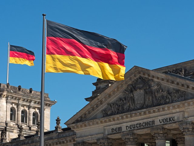 Germany flag on the Reichstag