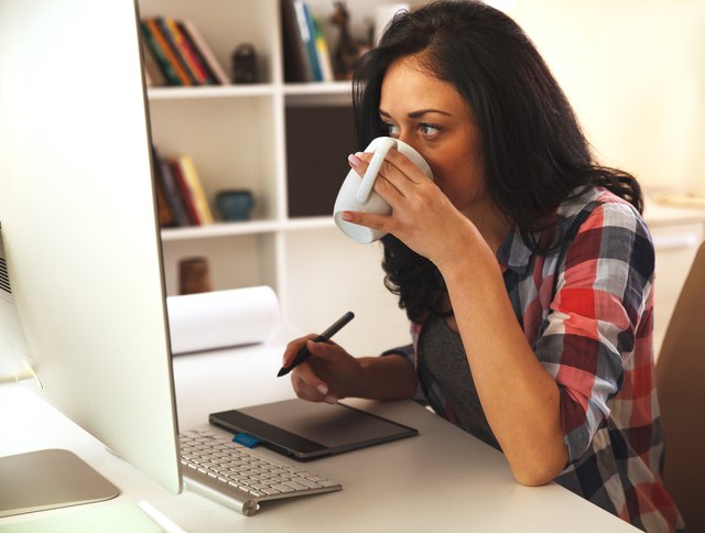 Designer working at home